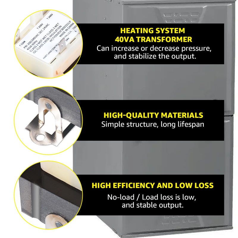 HT01CN241 Transformer 40VA - 208/240V to 24V Transformers HVAC Systems | 240 Volt to 24 Volt Compatible with Carrier, Payne, Tempstar, ICP, Arcoaire, Heil Furnace Transformers 40VA