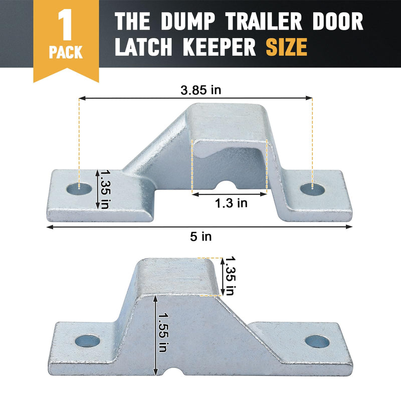 Dump Trailer Door Latch Keeper, Top Left Cam Bar Lock Bottom Right Replacement for Cargo Cam bar Rear/Side Door Latch, 383200, PLR158, 1Pack