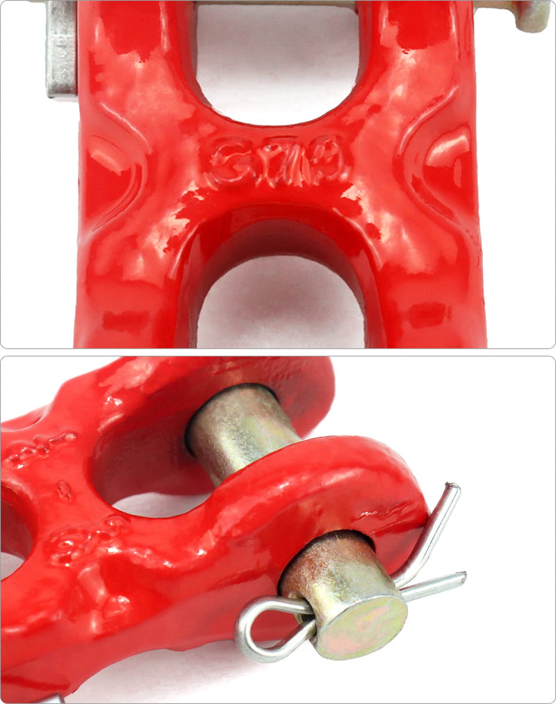QWORK 5/16 Inche Twin Clevis Safety Chain Repair Links, 4 Pack Trailer Tie Down Links, Industrial Grade Heavy Duty Material - 3900 LBS. Capacity 3900lbs
