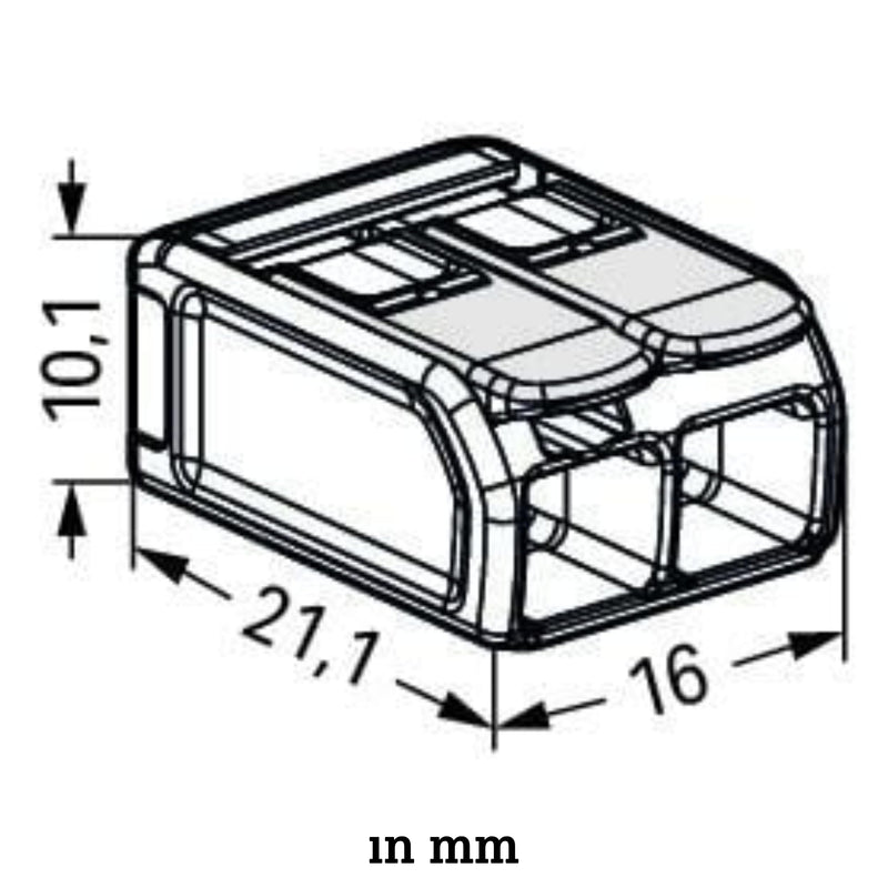 221-682 | WAGO 221 Series Lever-Nuts® for Hazardous Locations | 2-Conductor Splicing Connector | 20 – 10 AWG | Transparent housing, White Operating levers | [Box of 50 Pieces] Box