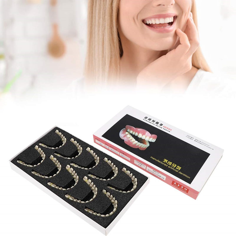 ZJchao 280pcs/10 Set Resin Denture False Teeth, Dental Teeth Teaching Model, Resin Denture for Patients with Oral Cavity Loss,Dental Supply Accessory