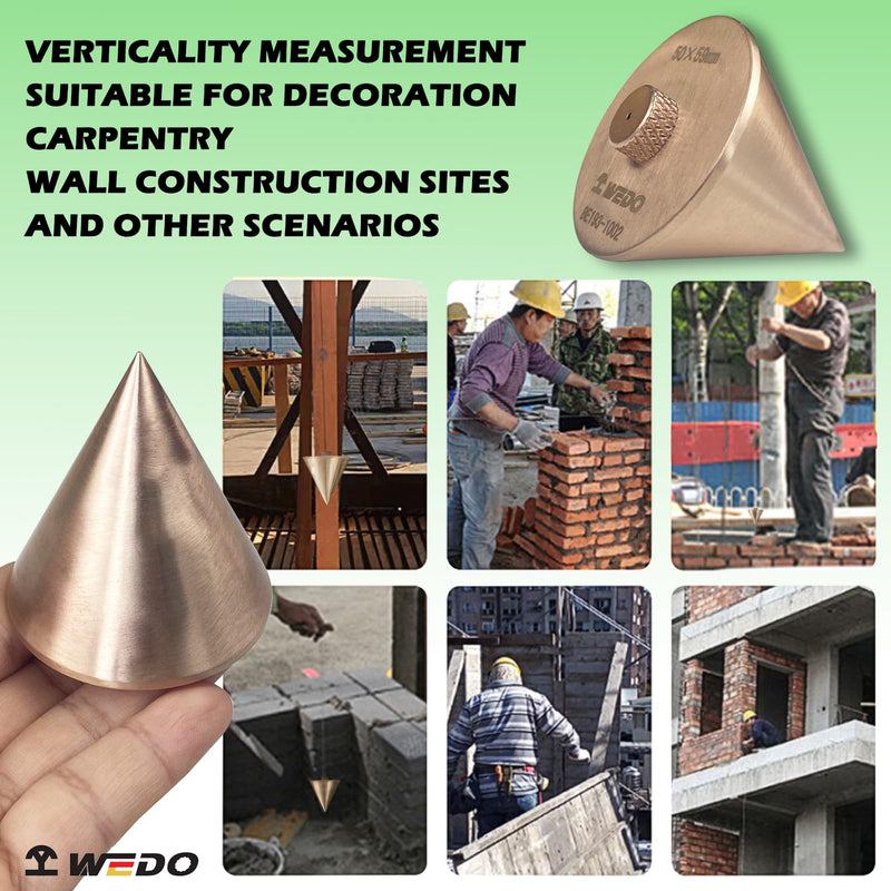 WEDO Non-Sparking Plumb Bob,Hanging Wire Hammer,High Precision Vertical Building Measuring Tool,Beryllium Copper,Non-magnetic,Size 59 * 50mm,Ideal for Straight Level Test,BAM&FM Certificate Beryllium Copper 59*50mm
