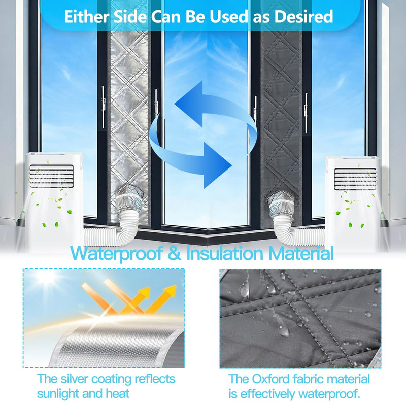98"AC Door Vent Kit 3-Layer Thickened Aluminum Foil & Cotton &Oxford Fabric 98in-3-Layer thickened