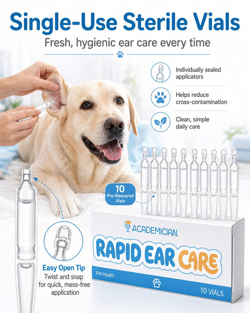Dog Ear Cleaner Solution Ear Mite Treatment for Dogs Ear Wax Removal Drops - 10 Count