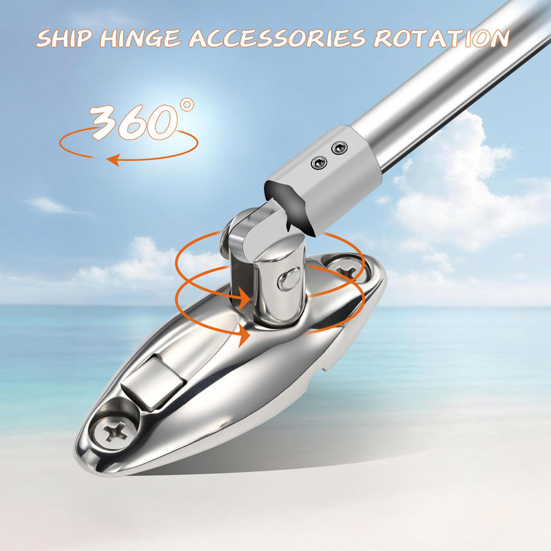Marine Grade 316 Stainless Steel Bimini Top Swivel Hinge 4 Pack | Boat Canopy Swivel Bracket with Quick Release Pin for Deck Side/Top Mount, Corrosion-Resistant Marine Hardware