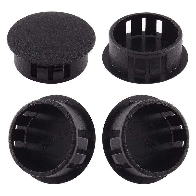 25Pcs 3/4 Inch(19mm) Black Hole Plug Plastic Hole Cover, Round End Cap Plug Flush Type Tube Insert Plug, Pipe Post Plug Panel Plug for Chair Furniture Glide Protectors 3/4" / 19mm(25Pcs)