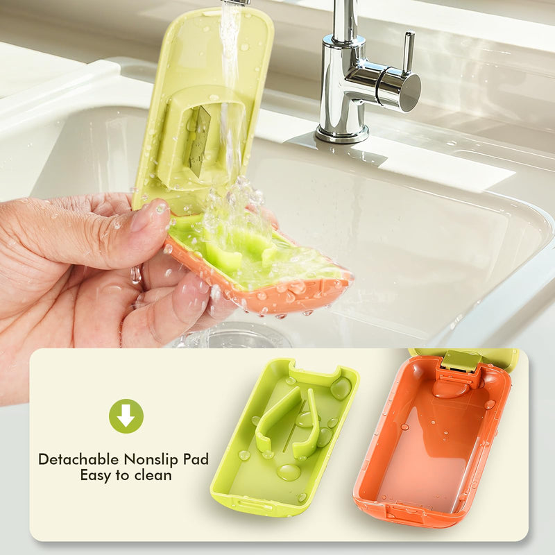 JohnBee Pill Cutter - Sharp & Durable Silicone Pill Splitter, Non-Slip Base, Portable Tablet Cutter for Daily Medication, Vitamins & Supplements. Designed for Swallowing Difficulties & Pets (Green) Green