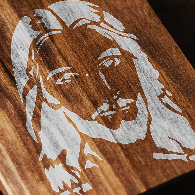 Jesus Christ Face Christmas - Stencil Template Reusable 8.5 x 11 Inches for Painting on Walls, Wood, Glass, Scarpbooking, Arts and Crafts, DIY - LIONX