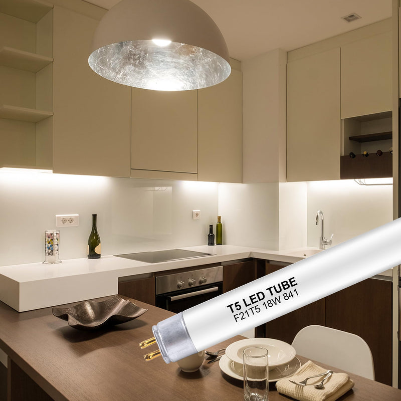 34 Inch F21T5/CW LED Replacement Bulbs, 4100K Cool White, T5 LED 18 Watts Replace Fluorescent Bulb with LED, Replacement Tube for Counter and Cabinet Fixture, 4 Pack
