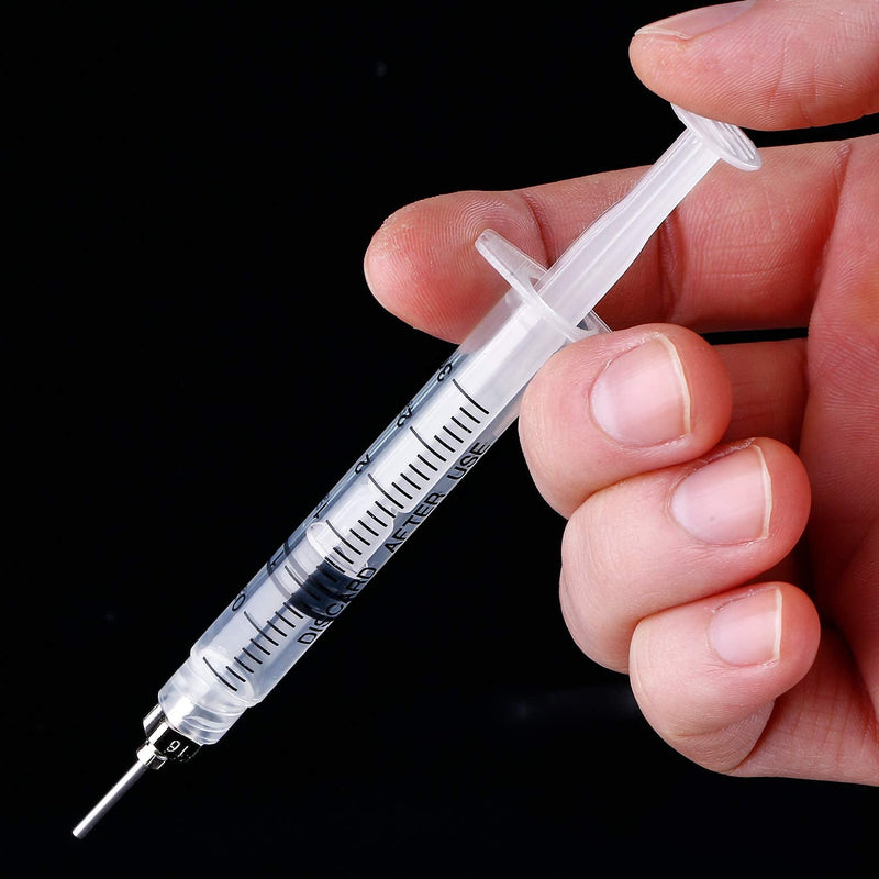 TecUnite 20 Pack Syringe Without Needle, Plastic Curved Syringes for Epoxy Resin, Craft, Feeding Pets Animals, Oil or Glue Applicator