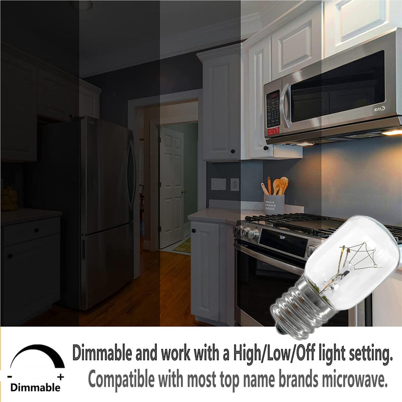 (2024 Update) 8206232A Light Bulbs for Whirlpool GE Microwave -Under Hood Microwave Bulb-High Temperatur Resistant- 40W 125V E17 Microwave Oven Light, 4-Pack