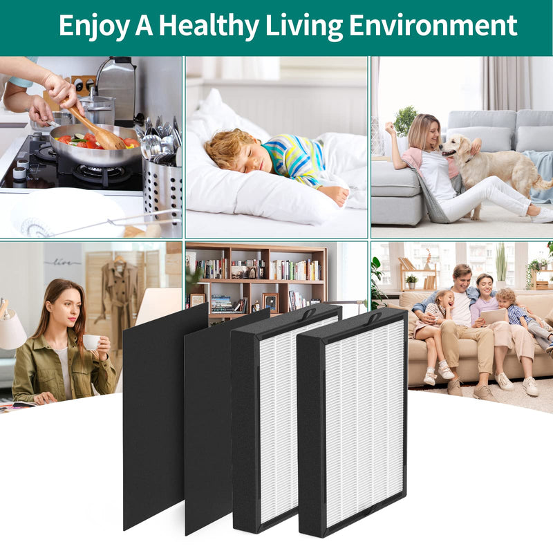 2-Pack 45i and Flex True Replacement Filter Compatible with old BreatheSmart Flex and 45i Air Purifiers, 2×2-in-1 Filters + 2×Carbon Pre-Filters 2-Pack 45i and Flex Filter