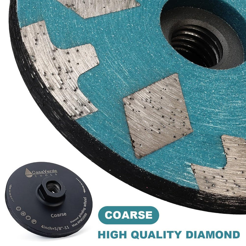 Casaverde 4" Resin Filled Diamond Cup Wheel,Granite Cup Wheels with Coarse Grit for Granite,Marble and Engineered Stone