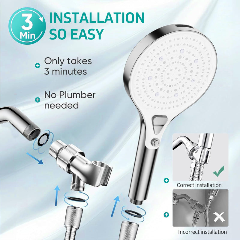 Round large panel showerhead (white) White