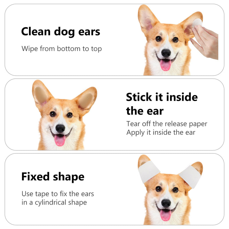 SUPVOX 1 Pair of Dog Ear Support Tools: Stand up Posting Kit with Dog Ear Tape and Stickers - Adjustable Ear Posting Aid for Dog Hearing Protection, Maintaining Upright Ears - PawsPlanet Australia