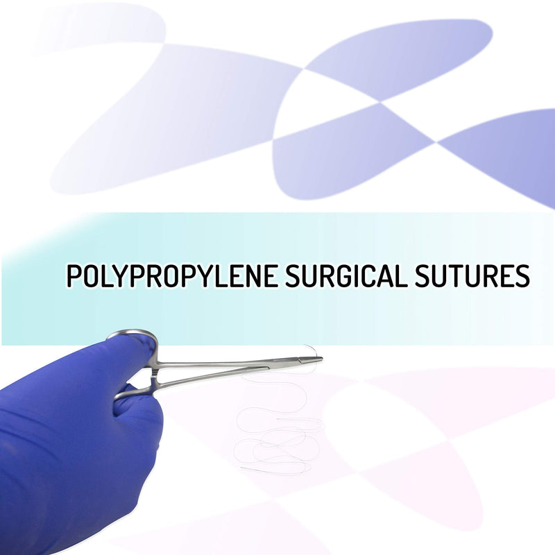 Jackson JSN4004 24PK 75cm Polypropylene Surgical Suture Thread W Curved Needle | Exceptionally Smooth Surface | Superior Tensile Strength & Knot Security | W Manual(Educational & Training Use Only)
