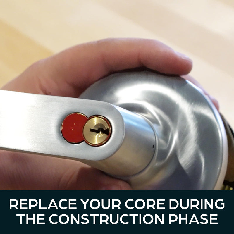 Summit Doorware SFIC Construction Core 7 Pin Red | Best IC Core | Includes 1 Control Key, 2 Operating Keys | Commercial Cylinder Lock Replacement | Used for Temporary Access on Construction Sites