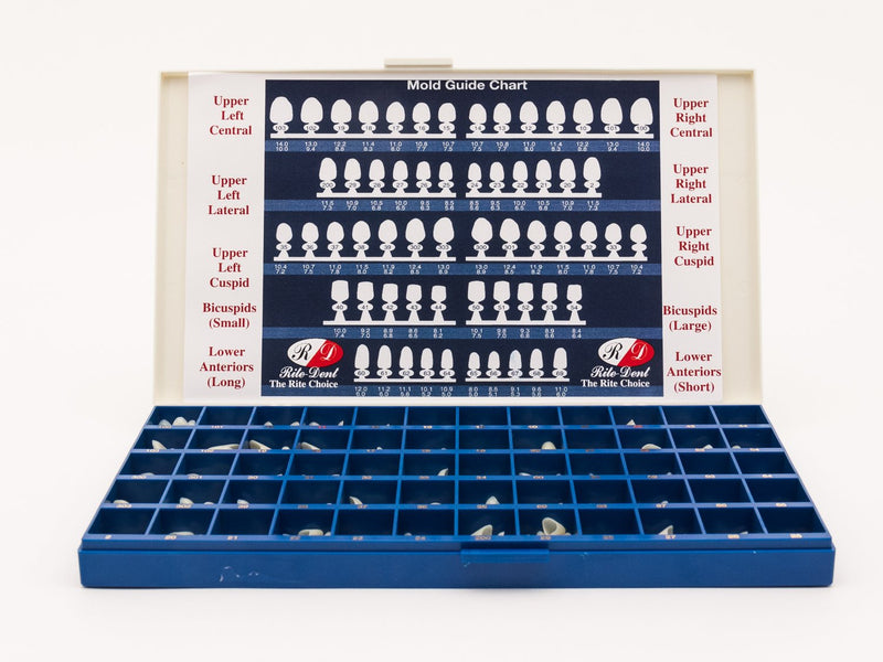 Polycarbonate Temporary Dental Crowns Box Kit 180 pcs with Paper Guide Chart