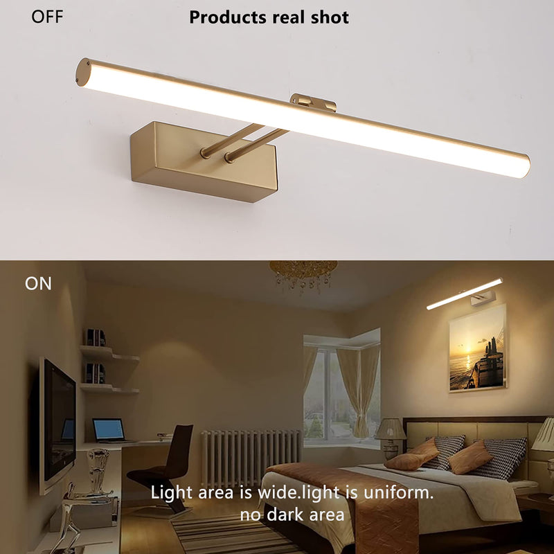 Picture Light,16inches Rechargeable Wireless Picture Light,Dimmable Led Artwork Lighting,Wall Lights for Paintings,Canvas,Gallery, Portrait (Brass) Copper-Plated