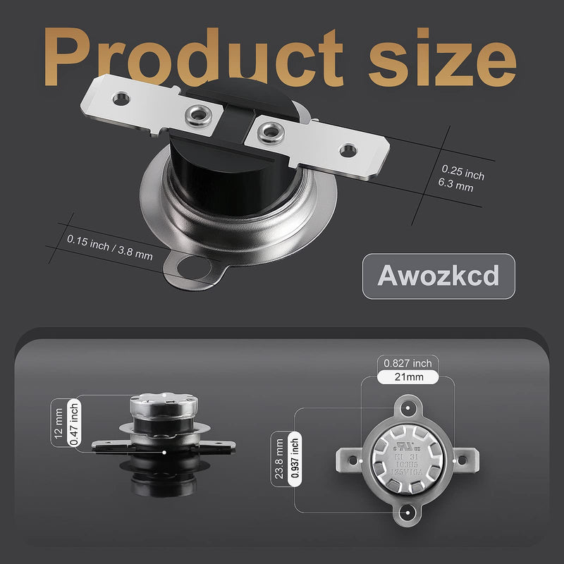 UL KSD301 Thermostat Switch Circuit On at 40°C/104°F and Off at 30°C/86°F Normally Open N.O Snap Disc 125V 16A Auto Reset Thermal Switch,2 pcs