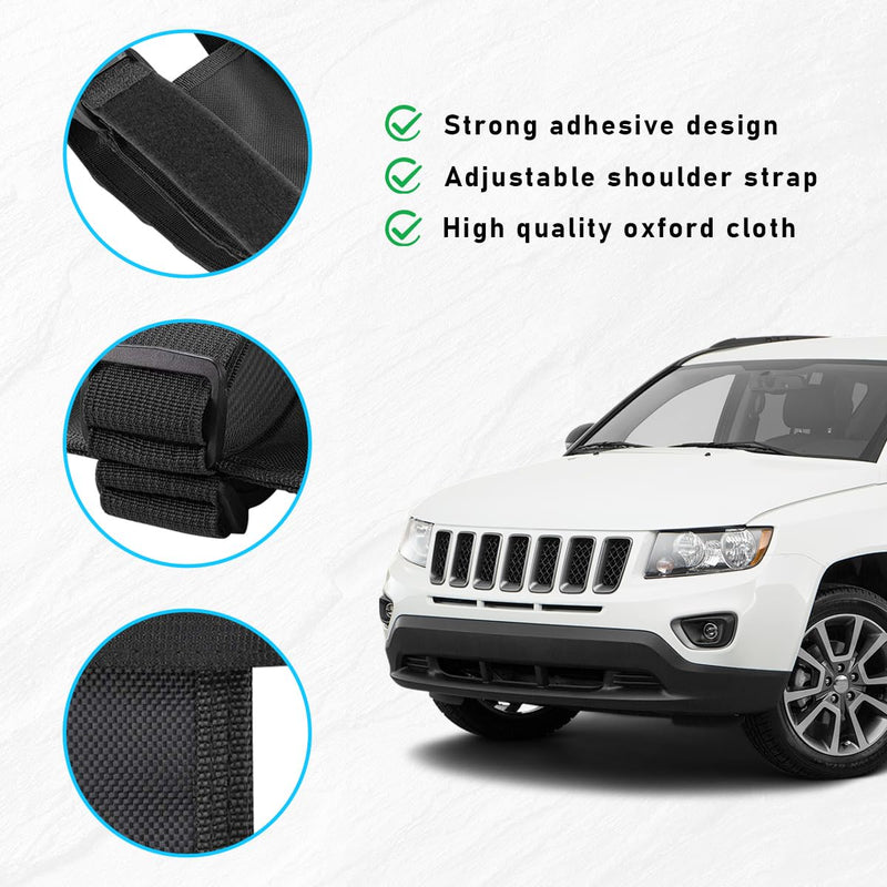 Roll Bar Fire Extinguisher Holder, Adjustable Fire Extinguisher Mount Strap with American Flag Pattern, Car Accessories Fixed Belt for Wrangler JK JKU TJ CJ Gladiator (Black) Black