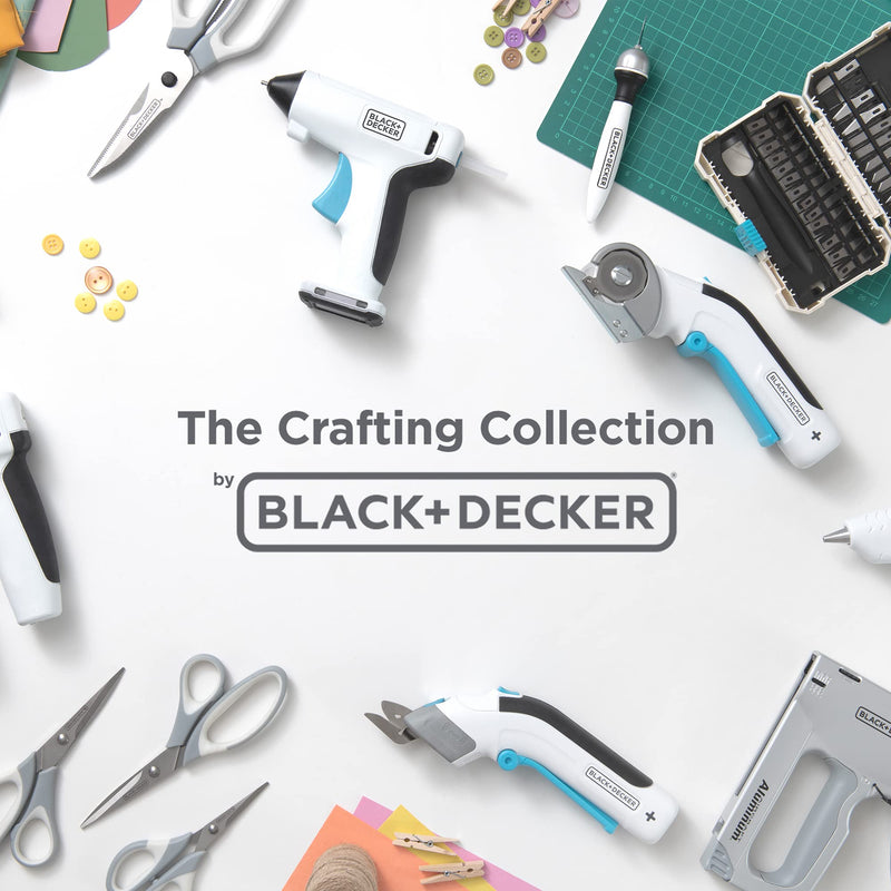 BLACK+DECKER Hot Glue Gun Kit, White (BDHT70001) Corded Glue Gun