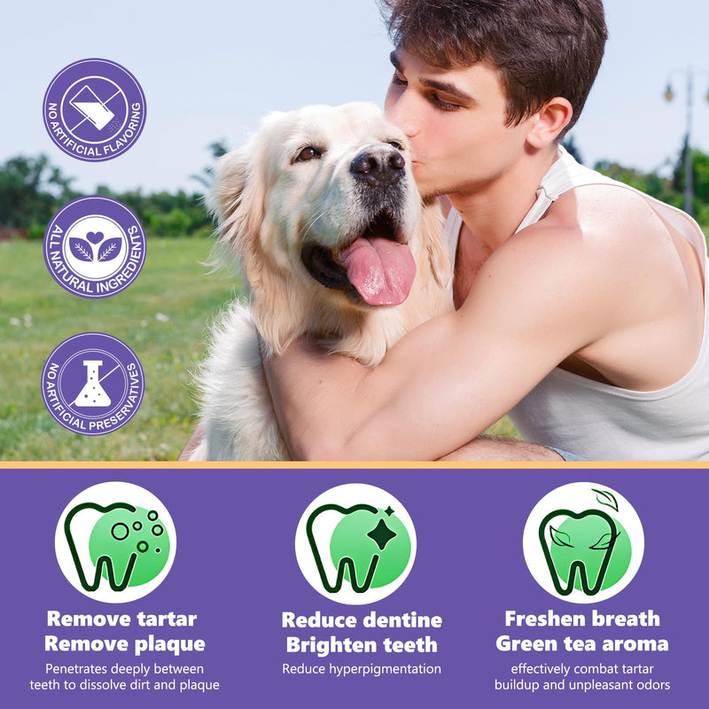 Dog Dental Powder,Dog Teeth Cleaning Powder,Plaque Off Powder Dog,Remove Food Residue and Tartar,Eliminate Oral Odor,Dog Breath Freshener-100G