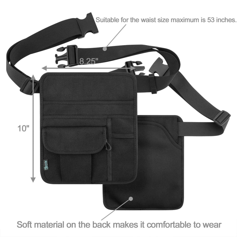 Beautyflier Premium Quality Restaurant Waiter Waist Money Pouch, Restaurant Waitress Accessories Bag, Restaurant Serving Apron Bag with Adjustable Belt for Restaurant, Hotel, Bar etc. 8.25 x 10" Black