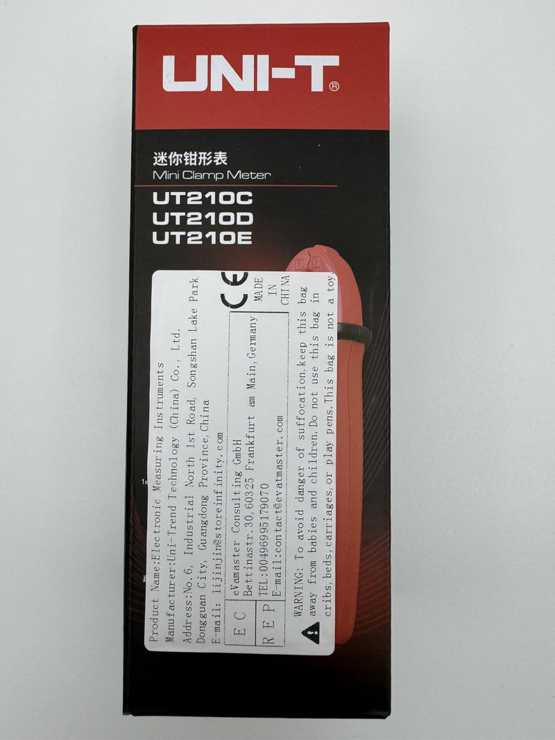 UNI-T UT210E Mini Digital Clamp Meter 100A AC DC Current Voltage True RMS Pliers Ammeter Resistance, Capacitance, Diode Tester Multimeter with Alligator Clip UT210-Combination