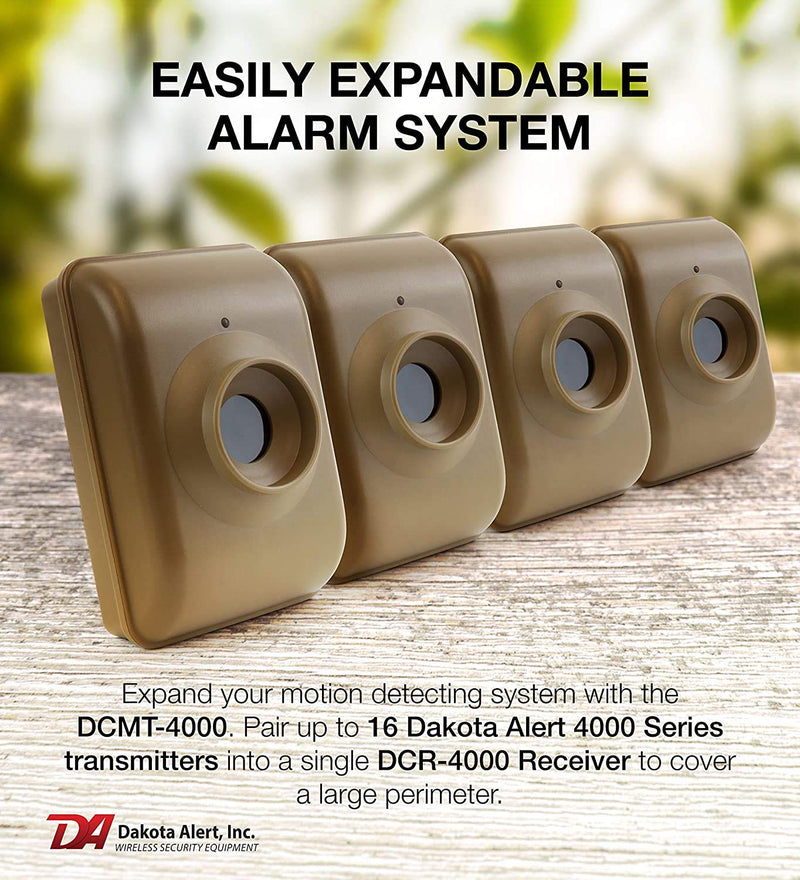 Dakota Alert Long Range Wireless Driveway Motion Detector - DCMA-4000 One Mile Alarm System - Passive Infrared Driveway Alarm Transmitter & Receiver - Outdoor Motion Sensor & Alarms