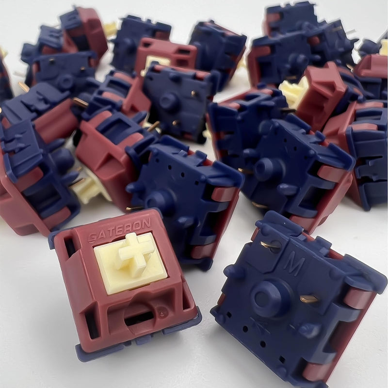 GUYEKS Gateron Quinn Keyboard Switches,Tactile 5-Pin Factory Pre-lubed 59gf Switches Suitable for MX Mechanical Gaming Keyboards(72PCS) 72PCS