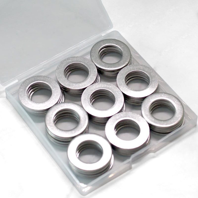 1-1/8" x 2-1/4" (OD) Flat Washers (16pcs), 304 Stainless Steel (18-8), SAE Standard Size, Hardware, ASME B18.22.1 1-1/8"