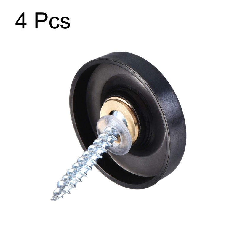 uxcell Mirror Screws, 25mm/0.98", 4pcs Decorative Cap Fasteners Cover Nails, Wire Drawing, Black 304 Stainless Steel 25 mm