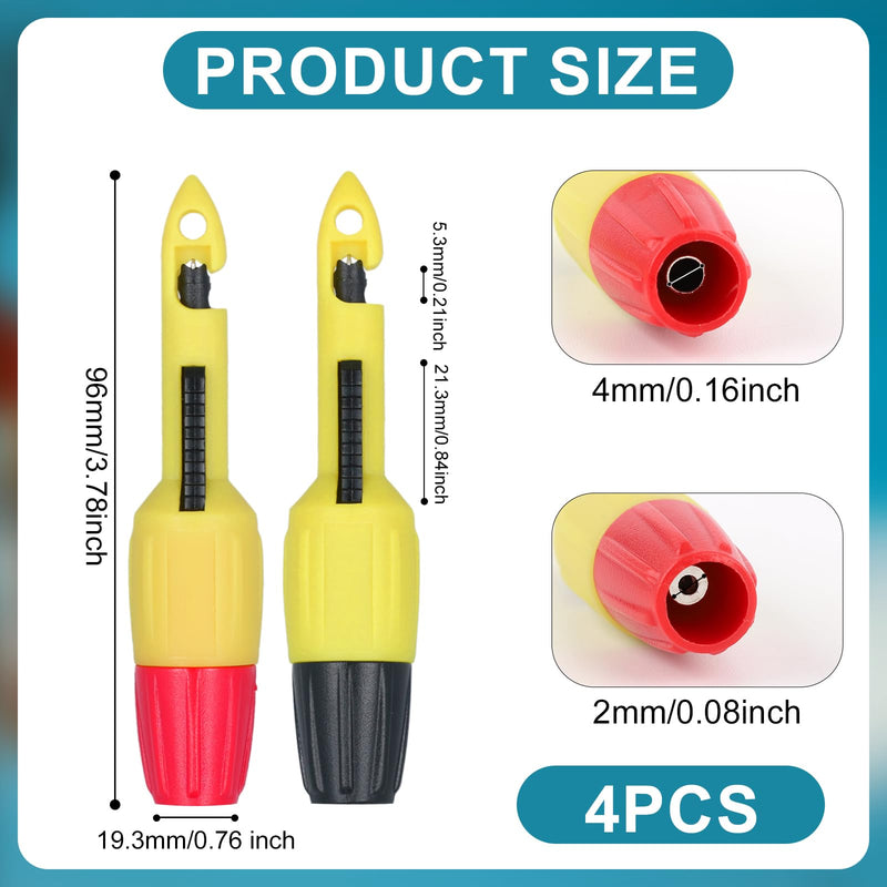 4pcs Wire Piercing Probe Kit, Wire Probe Insulation Piercing Clip Piercing Probes for TP81 Multimeter Wire Piercing Tool for Voltage Voltmeter Thermometer Testing (2mm, 4mm)