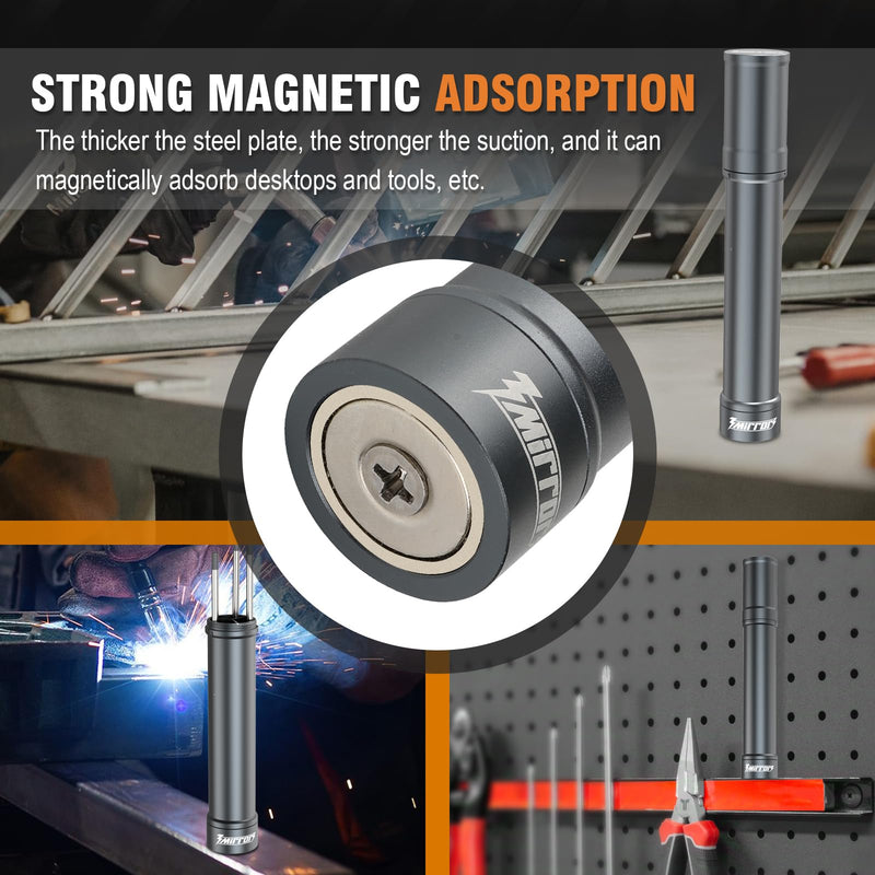 3mirrors Tungsten Holder -Tungsten Electrode Storage Solution with 3 Section Divider & Magnetic Base,TIG Welding Accessories,Titanium Gray Titanium Gray