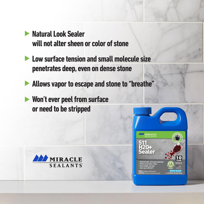 Miracle Sealants 511 H2O Plus Water-Based Penetrating Sealer, Quart