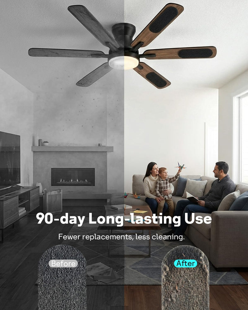 Leemone 30pcs Ceiling Fan Filter for Blades, Coconut Shell Activated Carbon