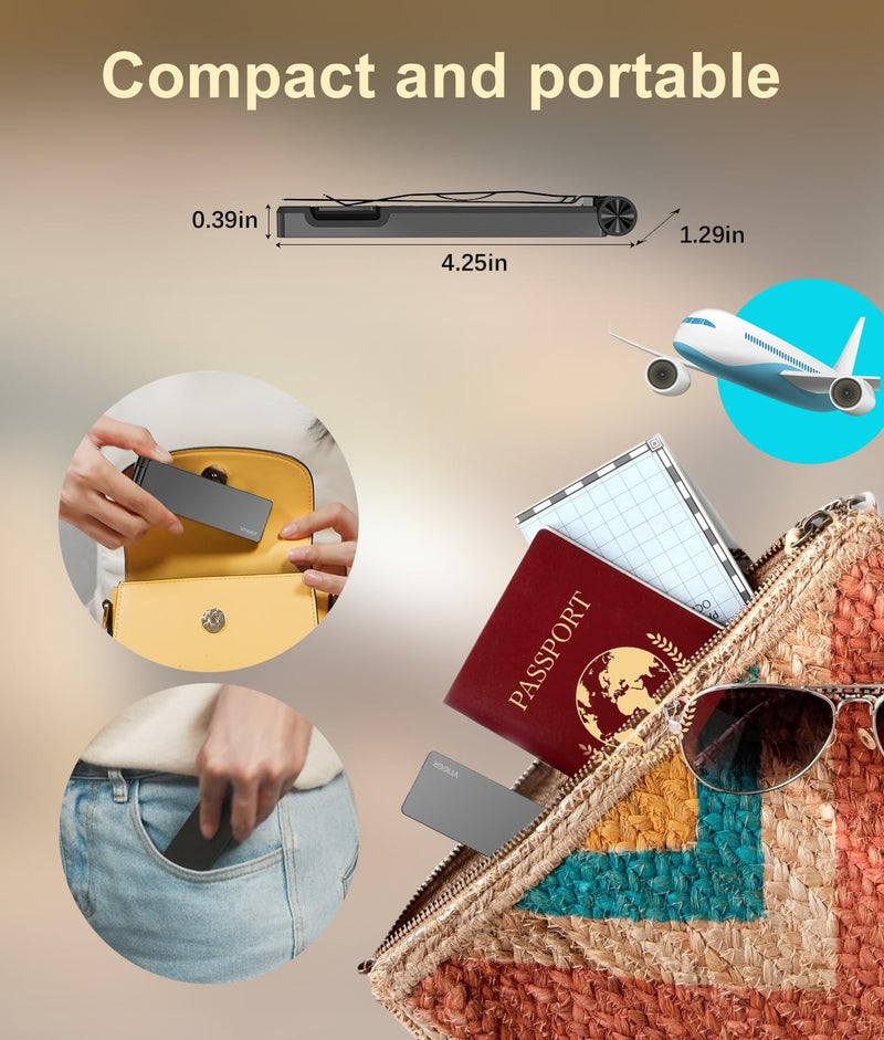 VTIGER Reading Light, USB Rechargeable Book Light for Reading in Bed,Foldable Clip-on LED Booklight, 3 Amber Colors & 4 Brightness Dimmable,Long Lasting Portable Bookmark Lamp for Book Lovers, Kids Gray