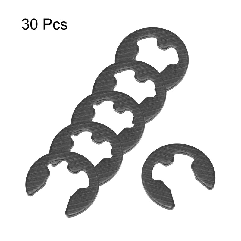 uxcell E-Clip Circlip Fit for 3.5mm External Retaining Shaft Ring Carbon Steel Black 30pcs - NewNest Australia