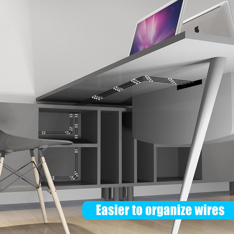 XHF 50pcs Medium Self Adhesive Cable Clips White,Wire Clips Cable Management Wire Organizer Cord Holder for Under Desk, Car, Wall, TV PC Ethernet Cable Medium-50pcs