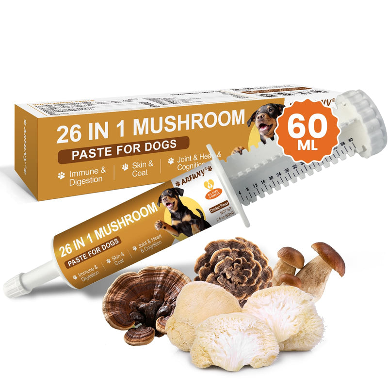 Cat L-Lysine Drops & Dog Mushroom Paste - for Cat Feline Respiratory, Sneezing, Runny Nose, Eye Function - for Dog Gut, Skin, Joint, Immune Health-Dog Lumps & Bumps Treatmen