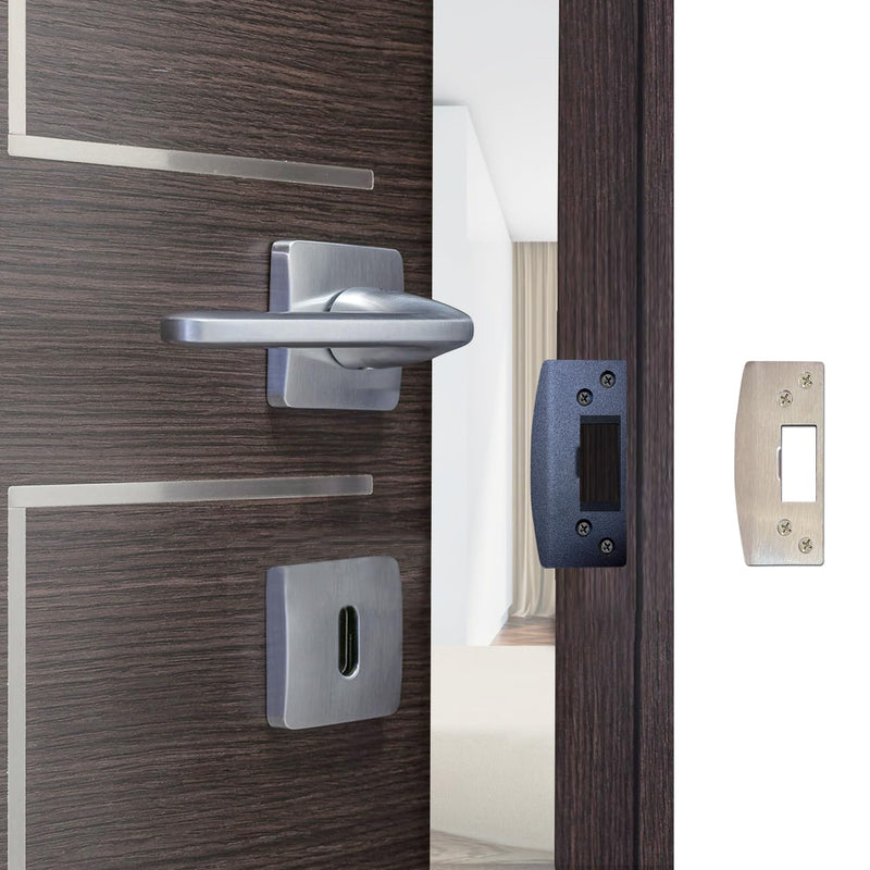 Door Strike Plate, Reinforced Enlarged Striker Plate with Large Hole, Heavy Duty,Oversized Striker to Repair Damaged Worn Frame/Slot/Jamb, Security Reinforcement Plate (Matte Black, 2 Pack) Matte Black