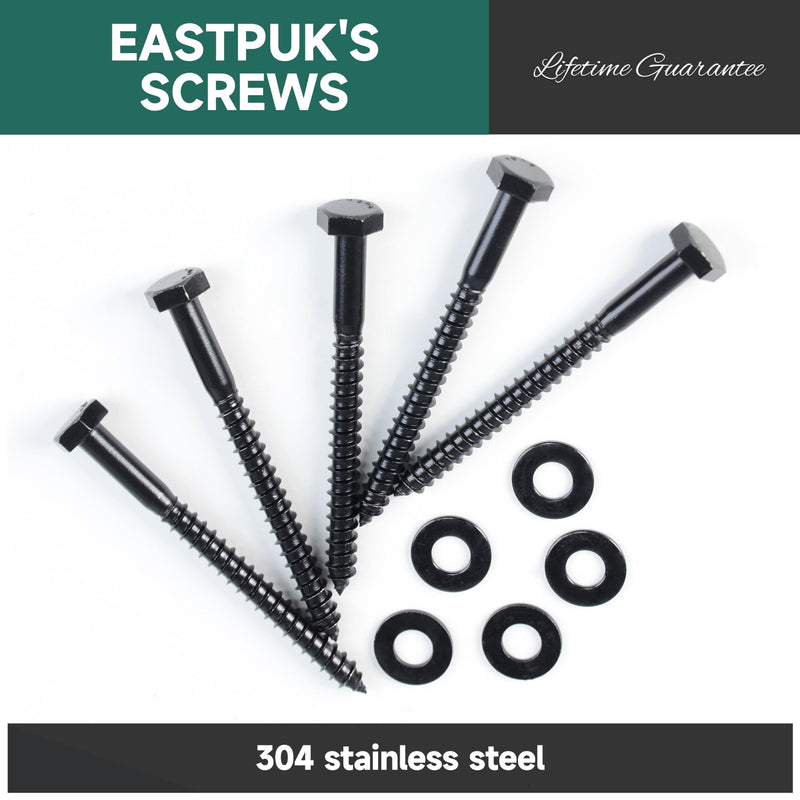 (20Sets) 1/4" x 3" Hex Head Lag Bolts, Heavy Duty Lag Screws with Washers, 304 Stainless Steel, 1/4 Bolt for Wood, Partial Thread, Black Oxide 1/4" x 3" 20