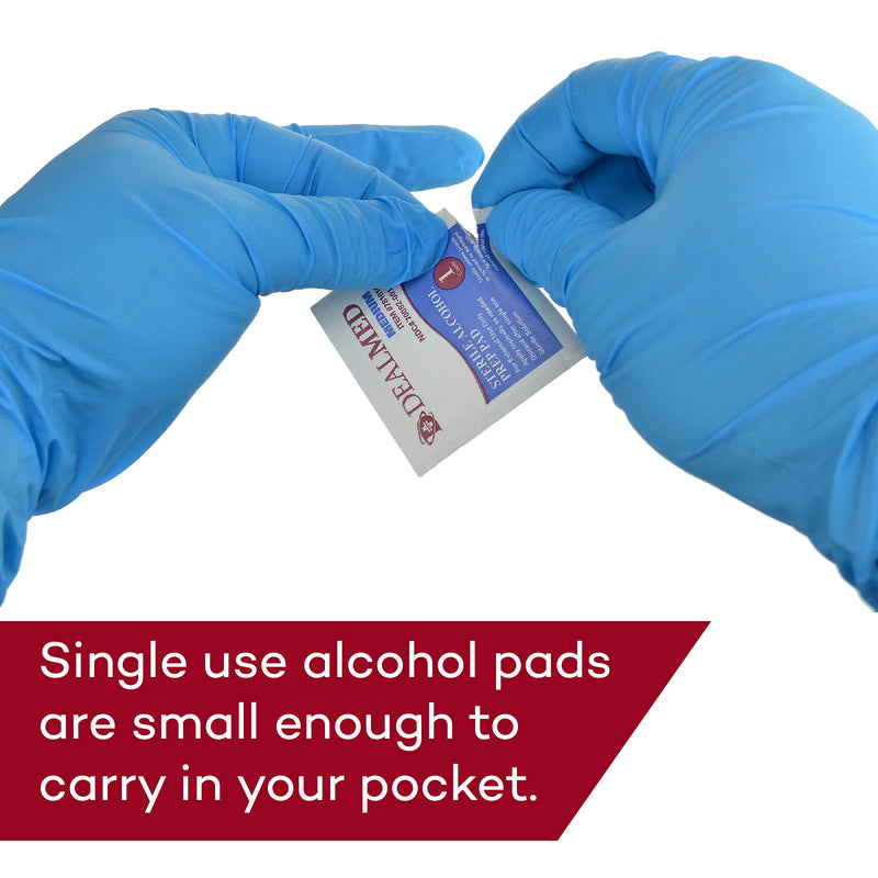 Dealmed Alcohol Prep Pads – 200 Count Medium Size Alcohol Pads, Latex-Free Alcohol Wipes, Gamma Sterilized Wound Care Products for a First Aid Kit and Medical Facilities 200 Count (Pack of 1)