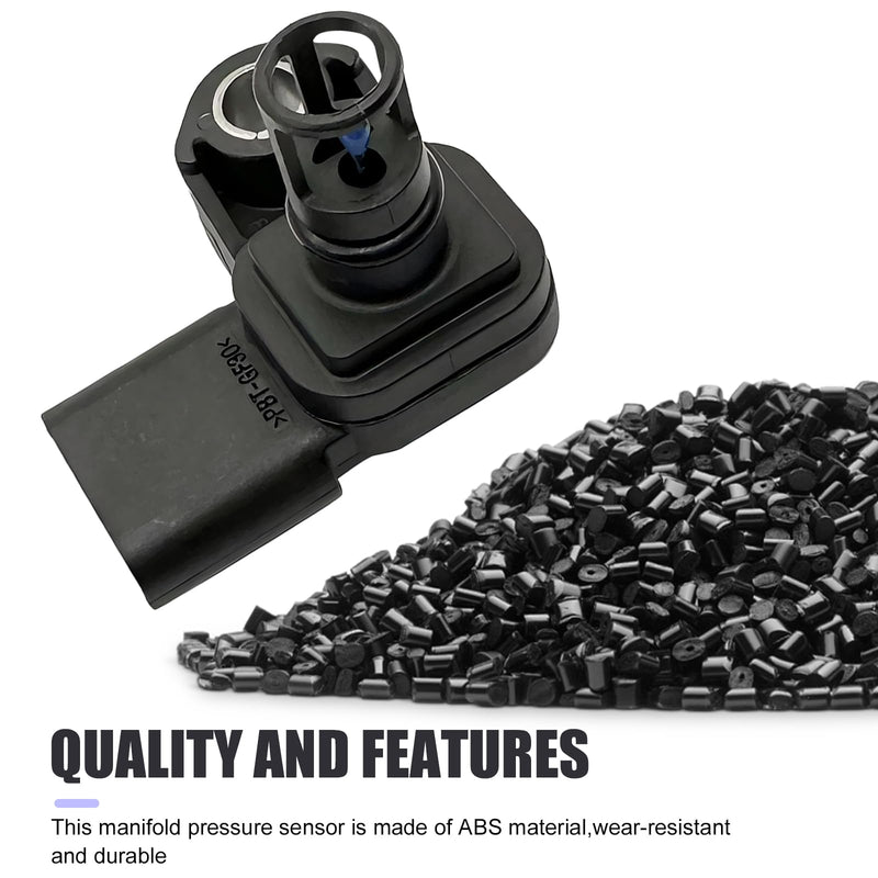 MERCGQ2415BL-1PC Black Automotive Intake Pressure and Temperature Sensor, Replacement for OE: 12681993 082800-0630