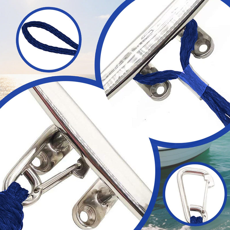Bungee Dock Lines for Boats 4ft Blue Elastic Boat Bungee Dock Lines 2 Pack for Secure Mooring