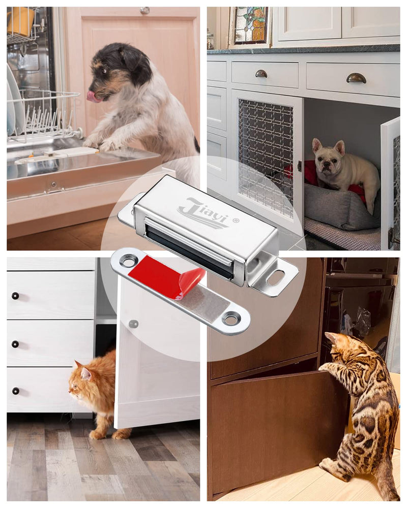 Cabinet Magnets Jiayi 12 Pack Magnetic Door Catch Stainless Steel Kitchen Cabinet Magnetic Catch Drawer Magnet for Cabinet Door Cupboard Magnetic Closures for Cabinet Magnetic Latches Cabinet Closer Silver