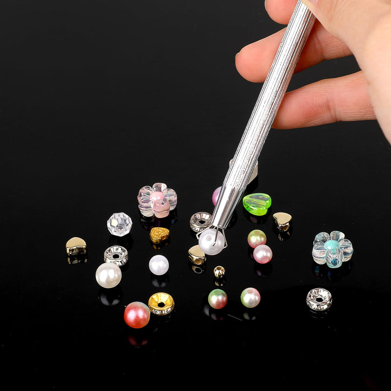 3Pcs Grabber Tool Holder Set Jeweler's Pick Up Sprinkle Pen Jewelry Tweezers 4 Claw Piercing Ball with Prongs Diamond Claw Precision Stainless Steel For Tiny Objects IC Chip Electronic Components Black