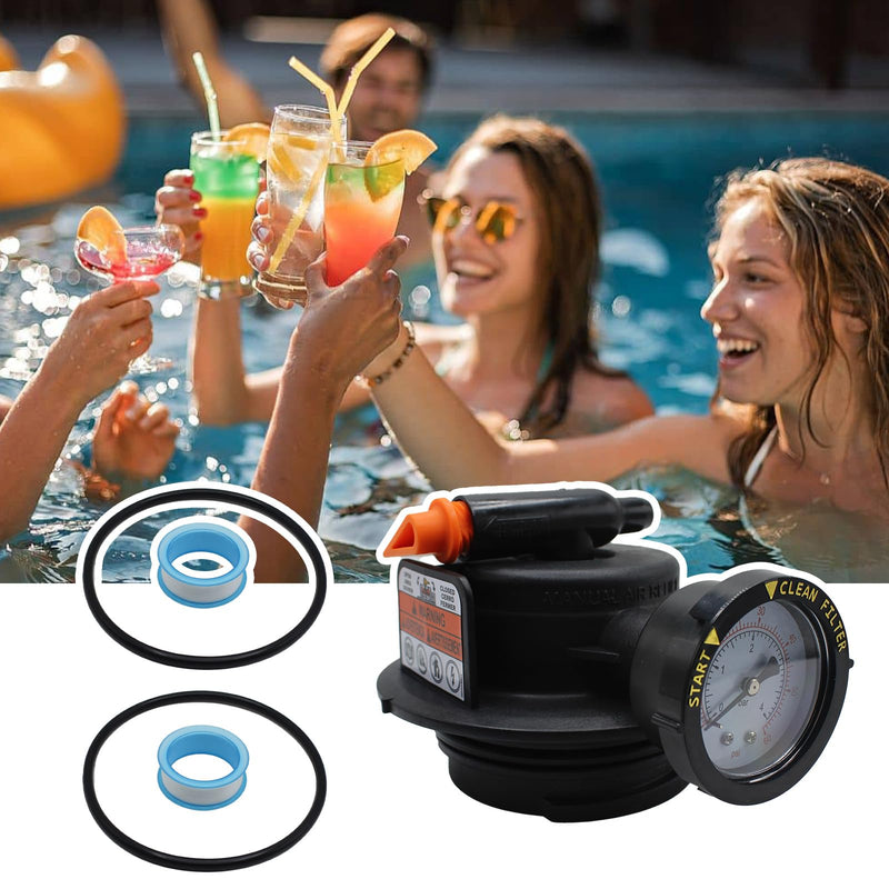 DEX2420MAR2 Manual Air Relief Assembly, Compatible with Pro Grid De Swimclear and Swim Clear Cartridge Filtersr, 2420MAR2 Air Relief Valve with Teflon Tape and O-Ring