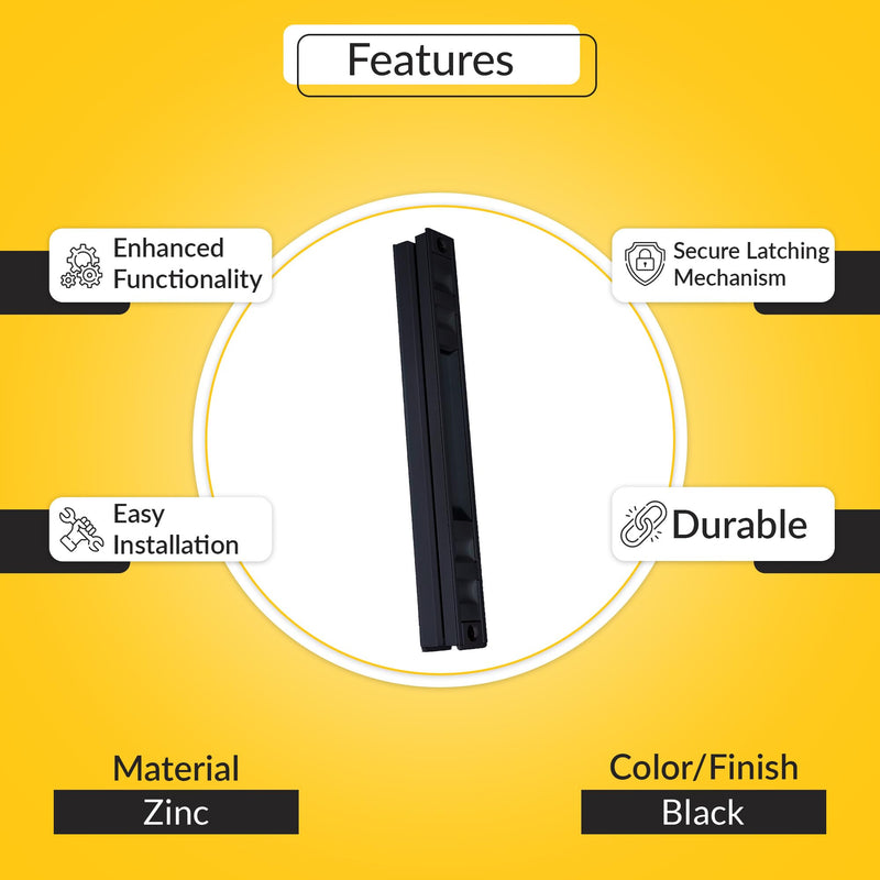 Brixwell Patio Door Handle Assy, Zinc Material, Black Finish, 9-5/8" Hole Centers, Universal Handing Sliding Glass Door Hardware with Exterior Door Latch and Mounting Screws Included